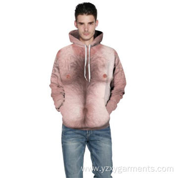 Naked body with hairs 3D printing hoodie